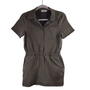 36 Point 5 Army Green Mini Dress, Size Medium